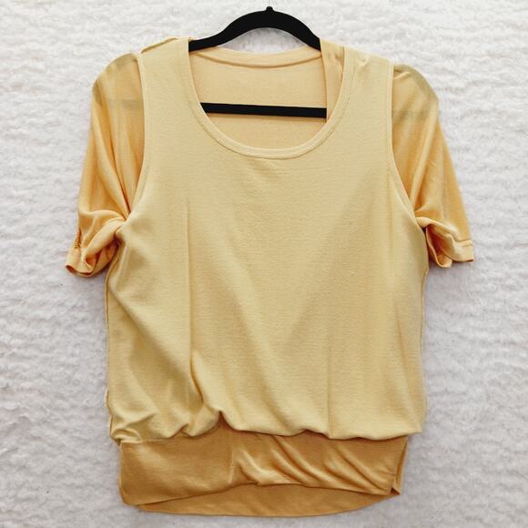 Blouse Sweater Size M Gold Slouchy Luxe Quiet Luxury Minimalist Office Chic Y2K - Picture 9 of 12